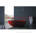 glossy red cast stone Freestanding Bathtub-ST-03